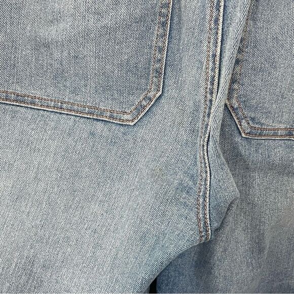 Current/Elliott Braided High Waist Cropped Camp Jeans in Light Blue Wash Size 27 - Picture 9 of 12